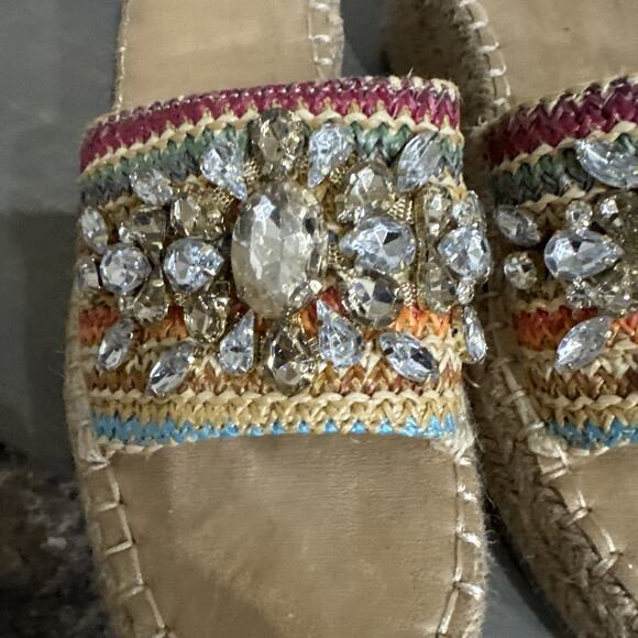 WHITE MOUNTAIN PLATFORM Woman’s SANDALS Rhinestone Colorful Size 7.5 M - Picture 2 of 11